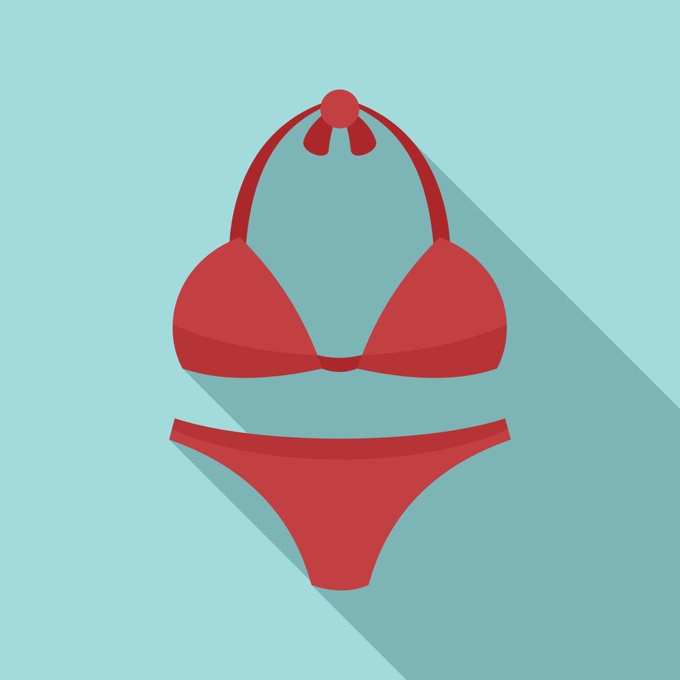 icône de maillot de bain femme, style plat vecteur