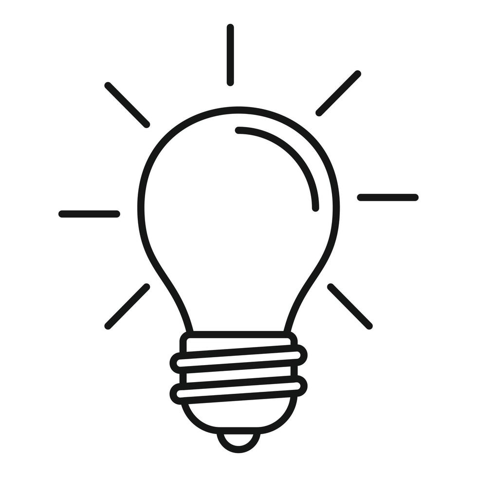 icône d'idée d'ampoule de physique, style de contour vecteur