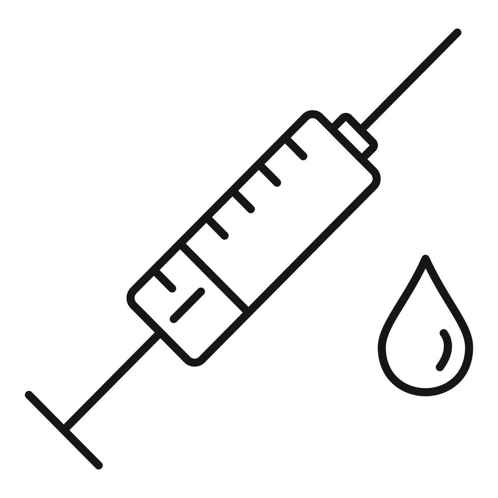 icône de dépendance à la seringue de drogue, style de contour vecteur