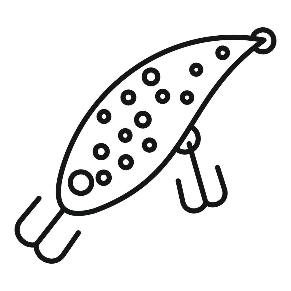 icône de plongée d'appâts de poisson, style de contour vecteur