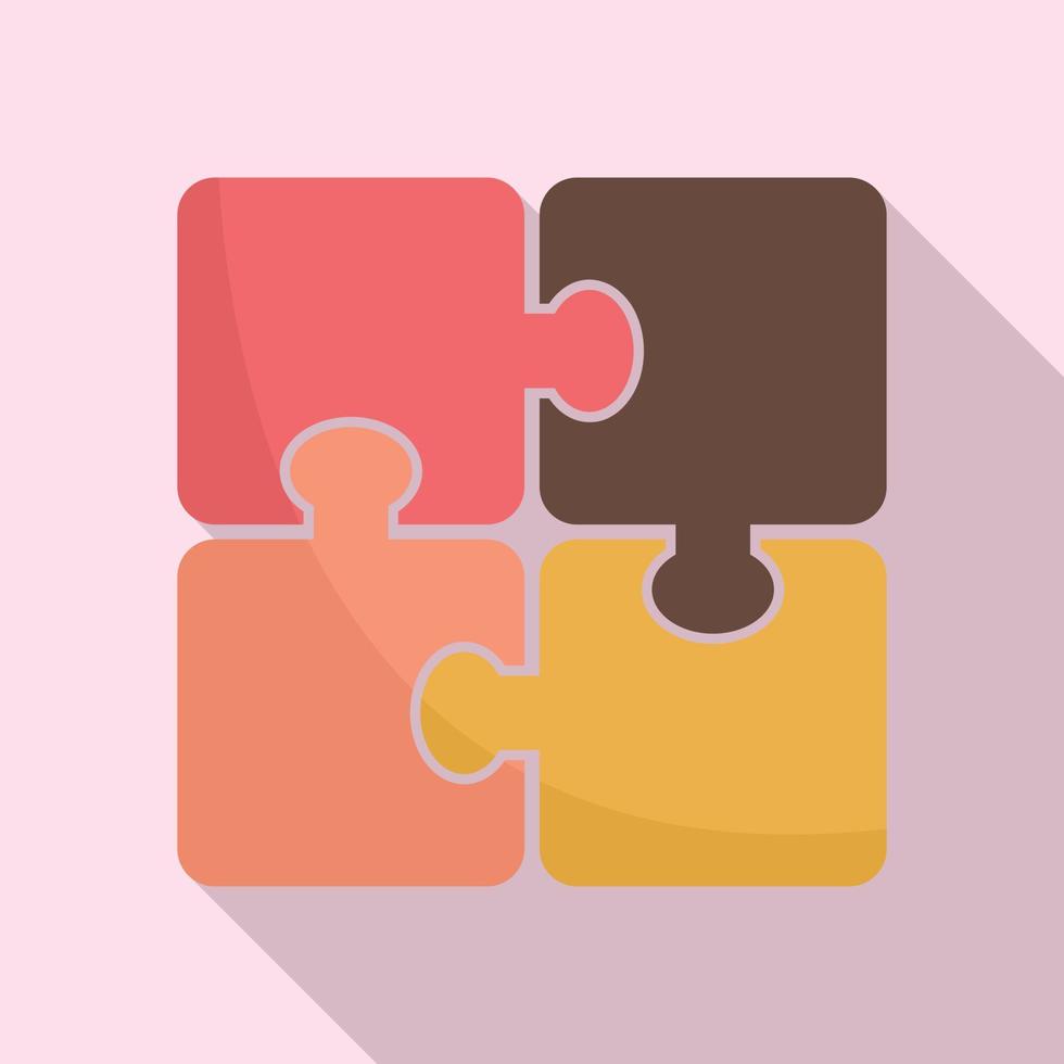 icône de puzzle de développement, style plat vecteur
