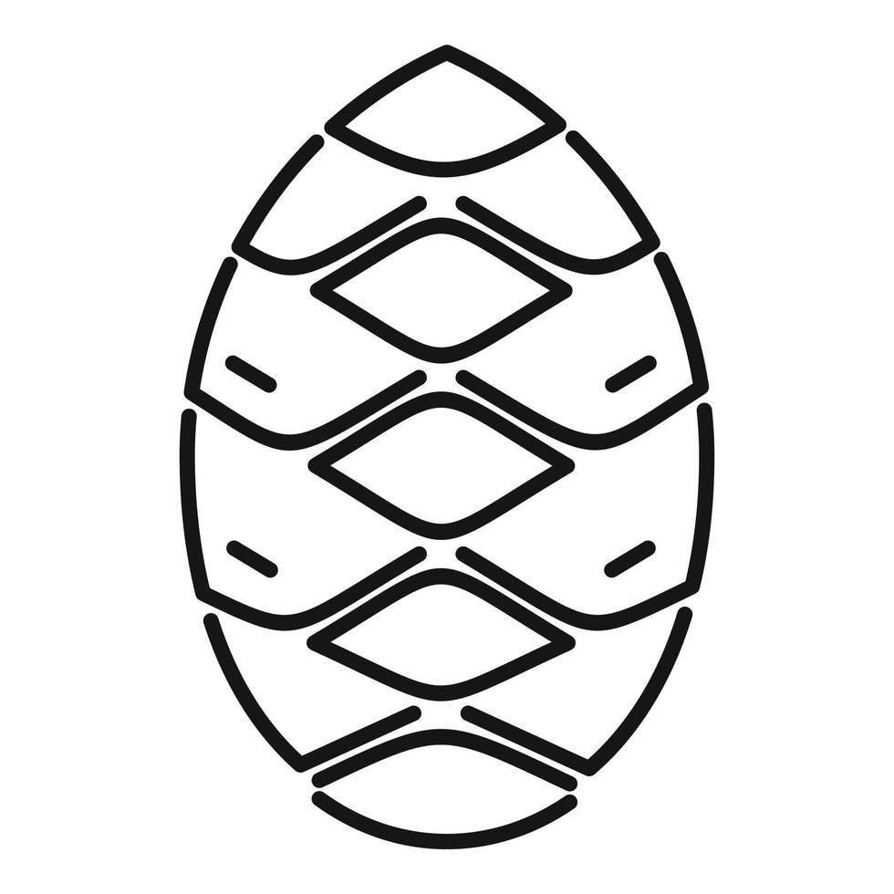 icône de cône de pin épicéa, style de contour vecteur