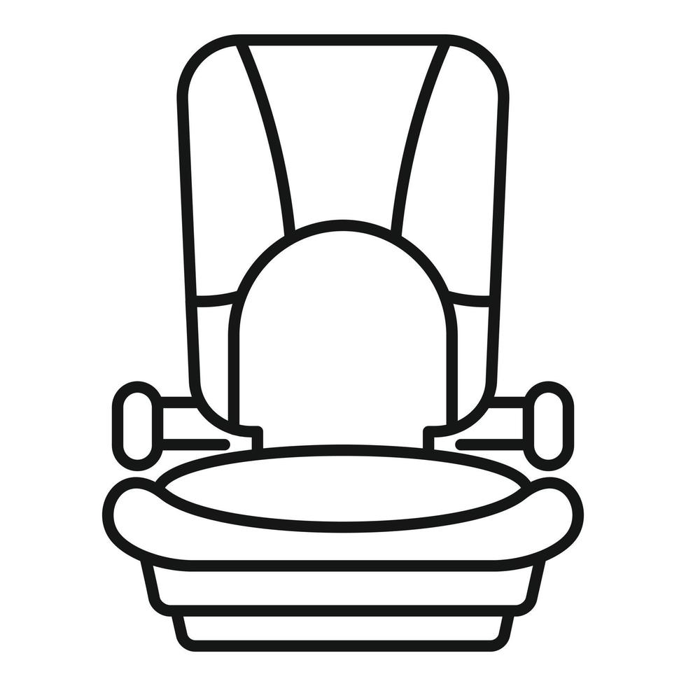 icône de siège d'auto pour bébé de route, style de contour vecteur