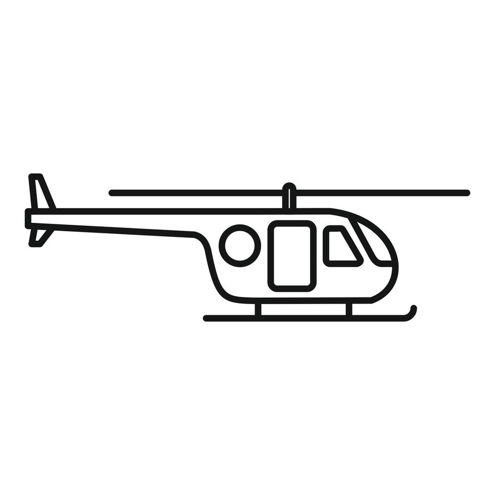 icône d'hélicoptère ambulance ciel, style de contour vecteur