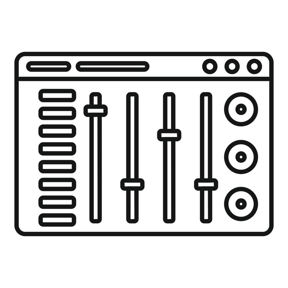 icône du programme d'égalisation, style de contour vecteur