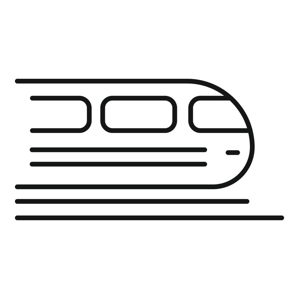 icône de livraison de train, style de contour vecteur