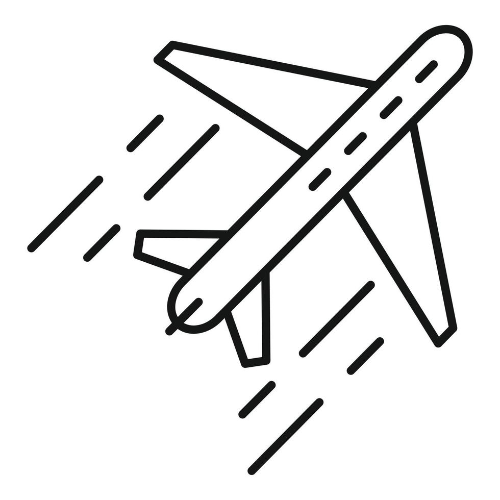 icône de relocalisation de vol d'avion, style de contour vecteur