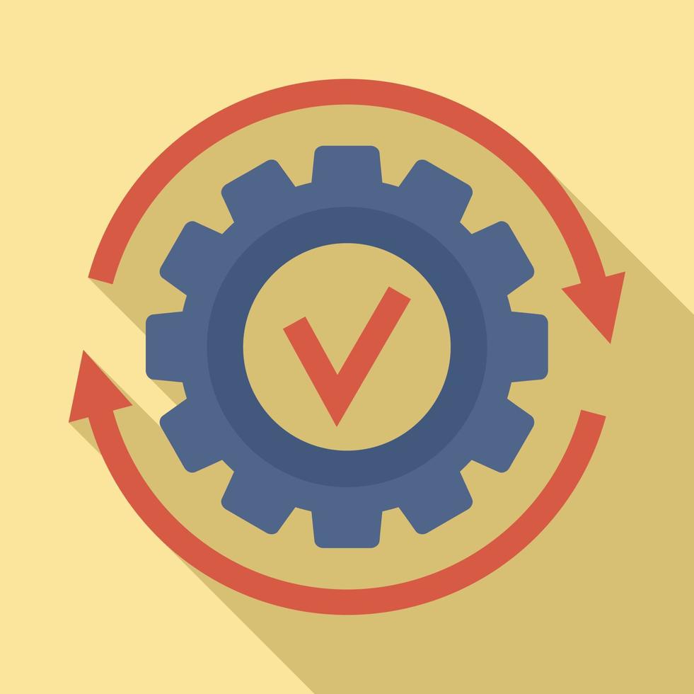 icône de mise à jour de la roue dentée, style plat vecteur
