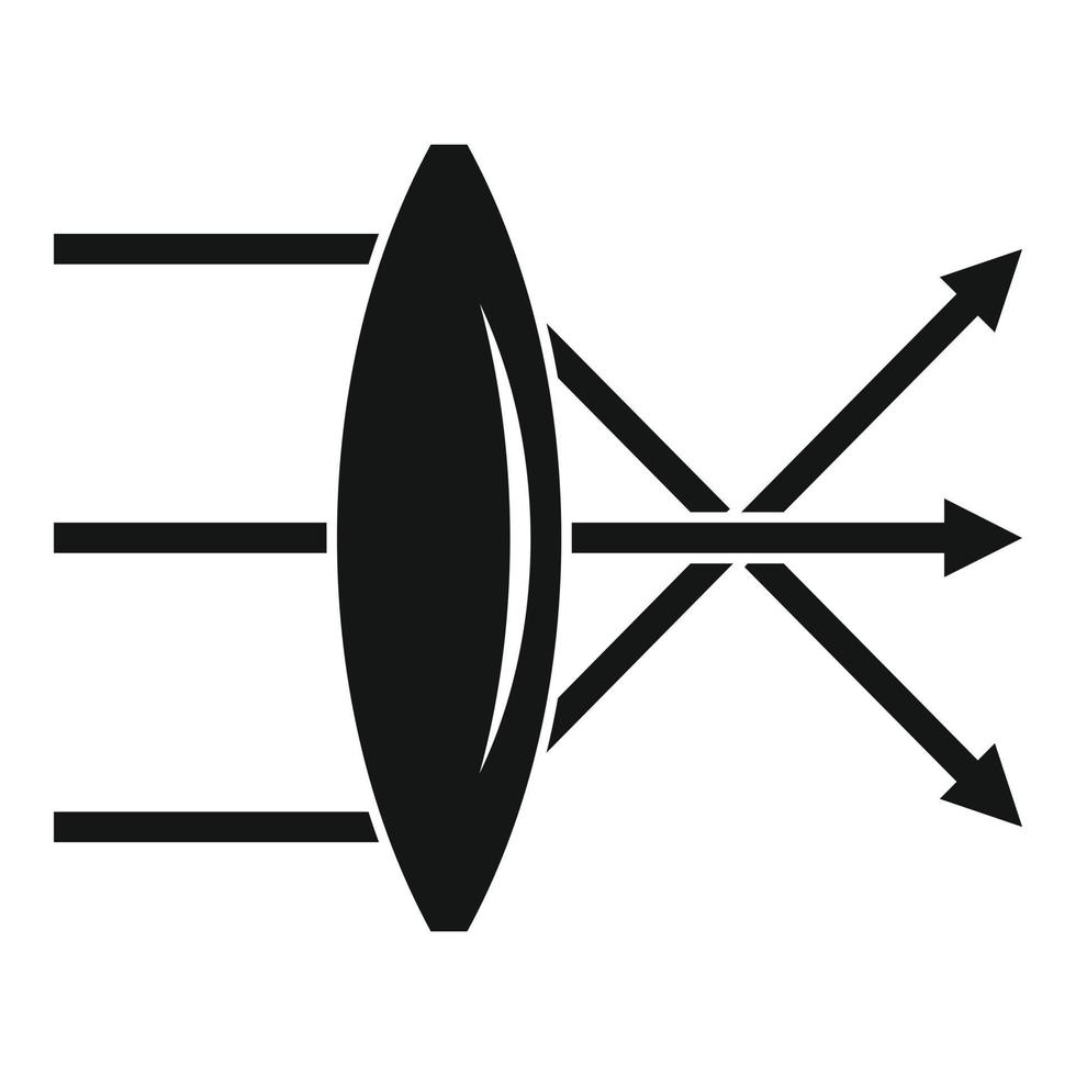 icône de physique des lentilles, style simple vecteur