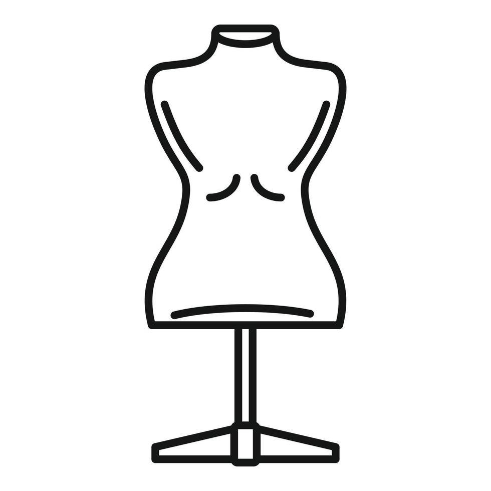 icône de couturière mannequin, style de contour vecteur