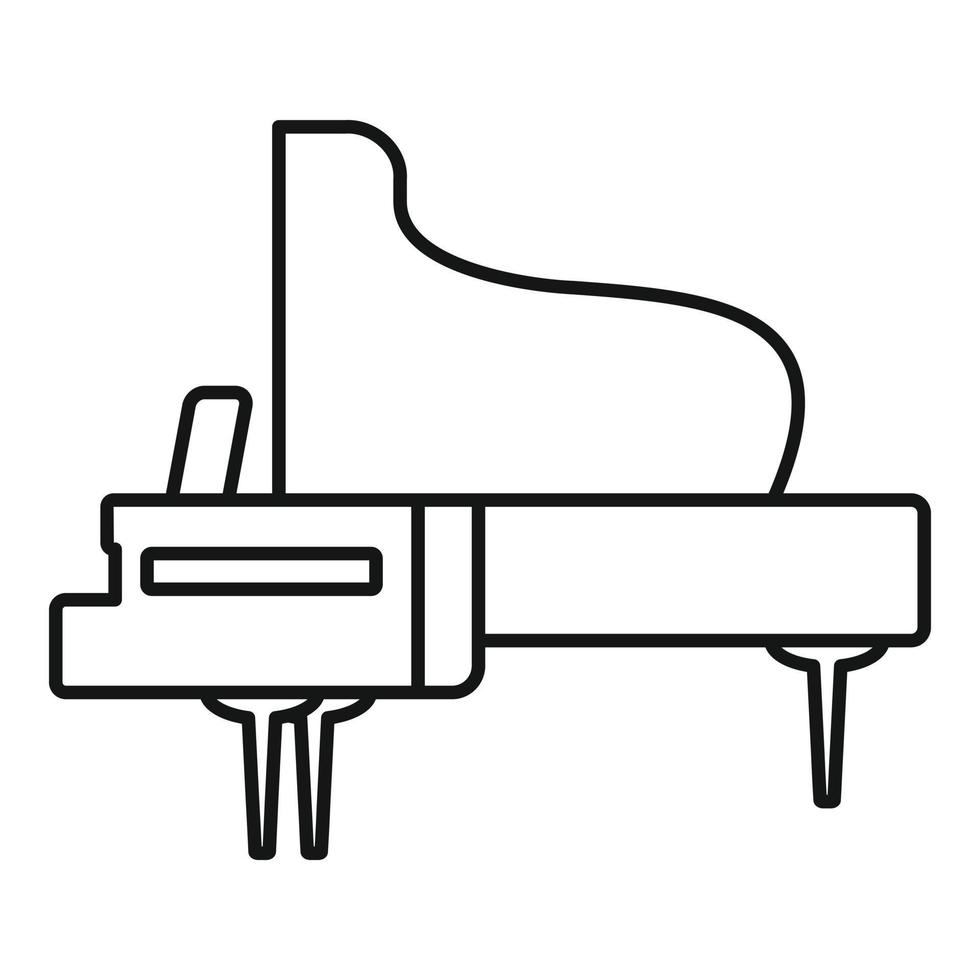 icône de piano à queue de concert, style de contour vecteur