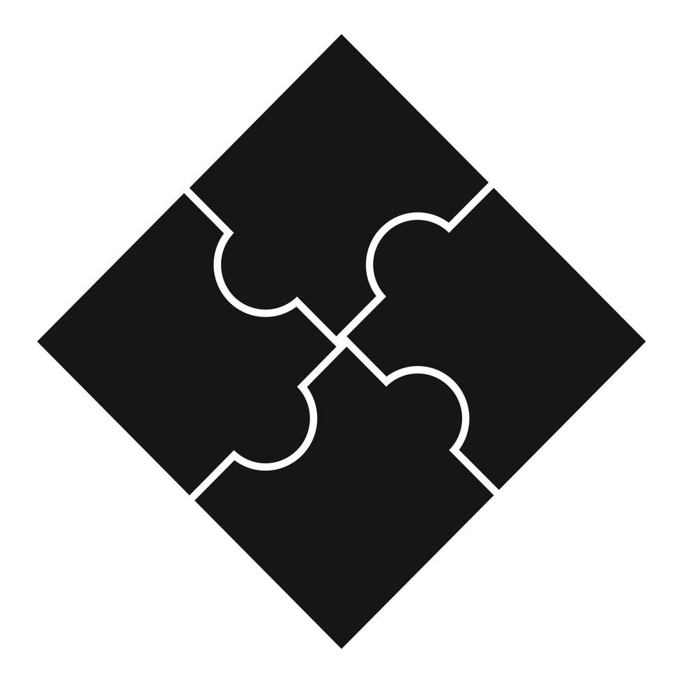icône de puzzle de séquence, style simple vecteur