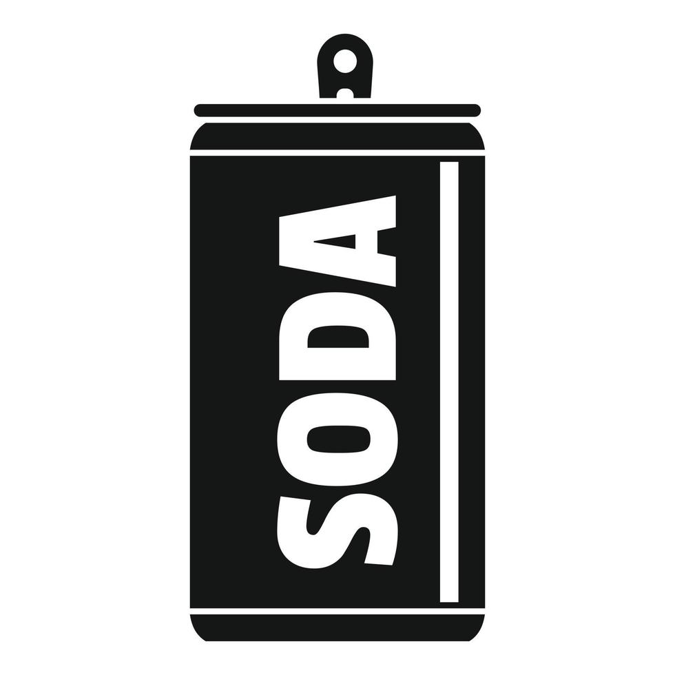 icône de boîte de conserve de soda, style simple vecteur