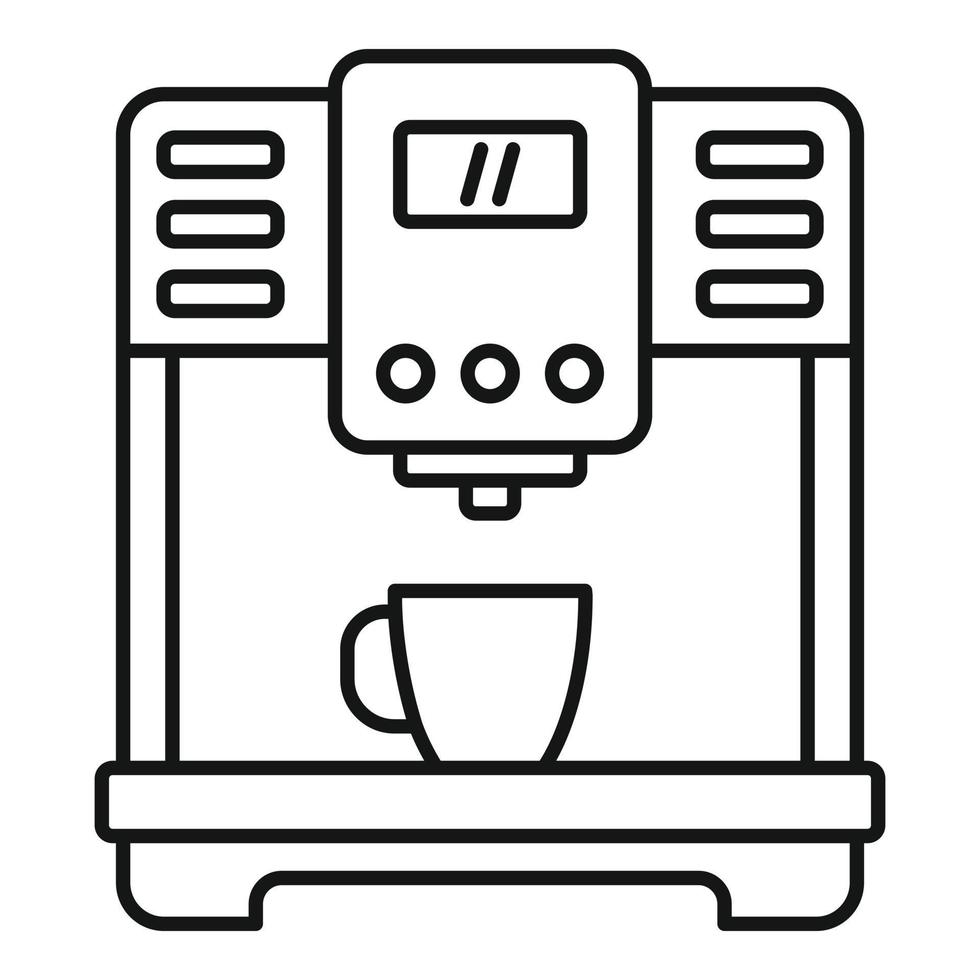 icône de machine à café commerciale, style de contour vecteur