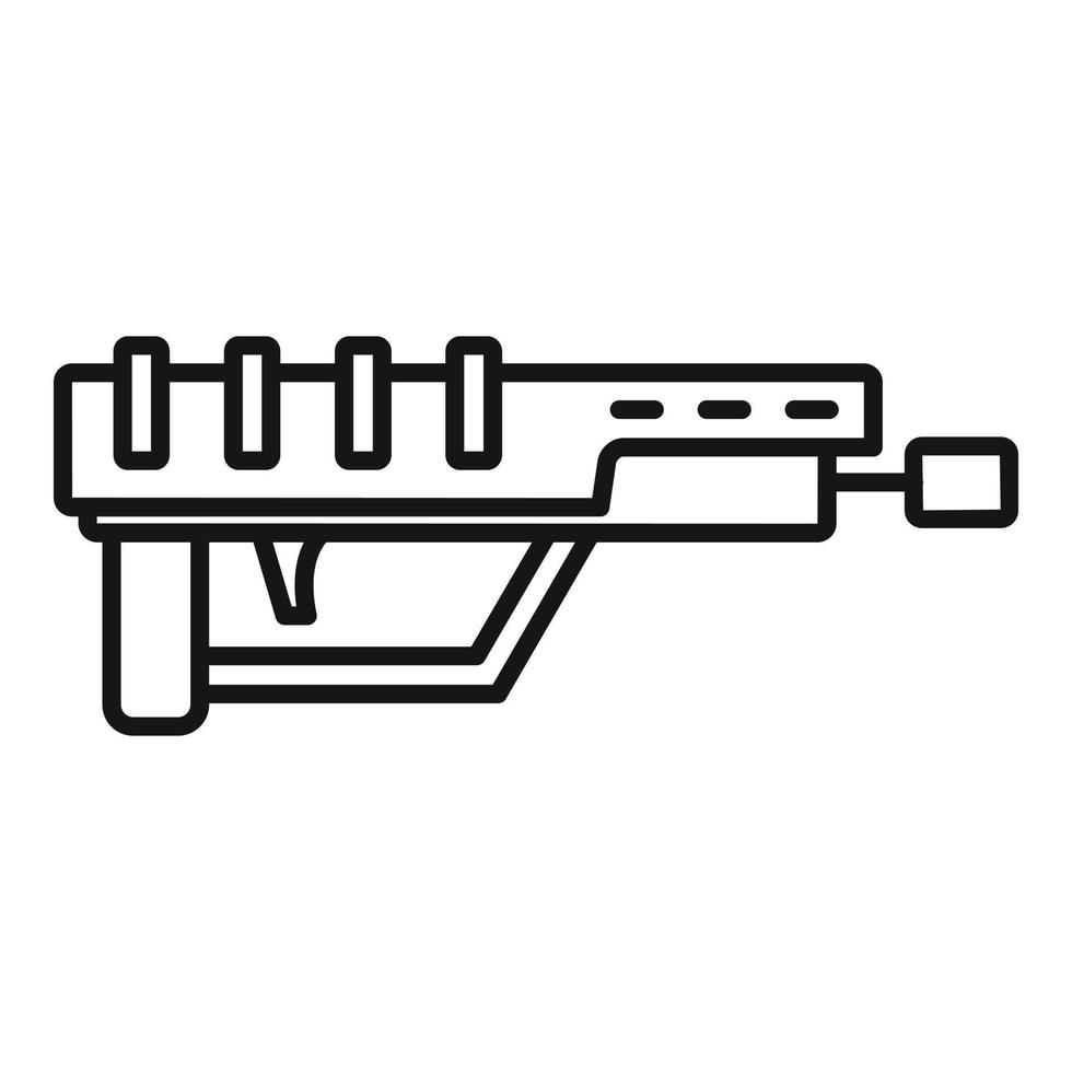 icône de blaster de jeu, style de contour vecteur