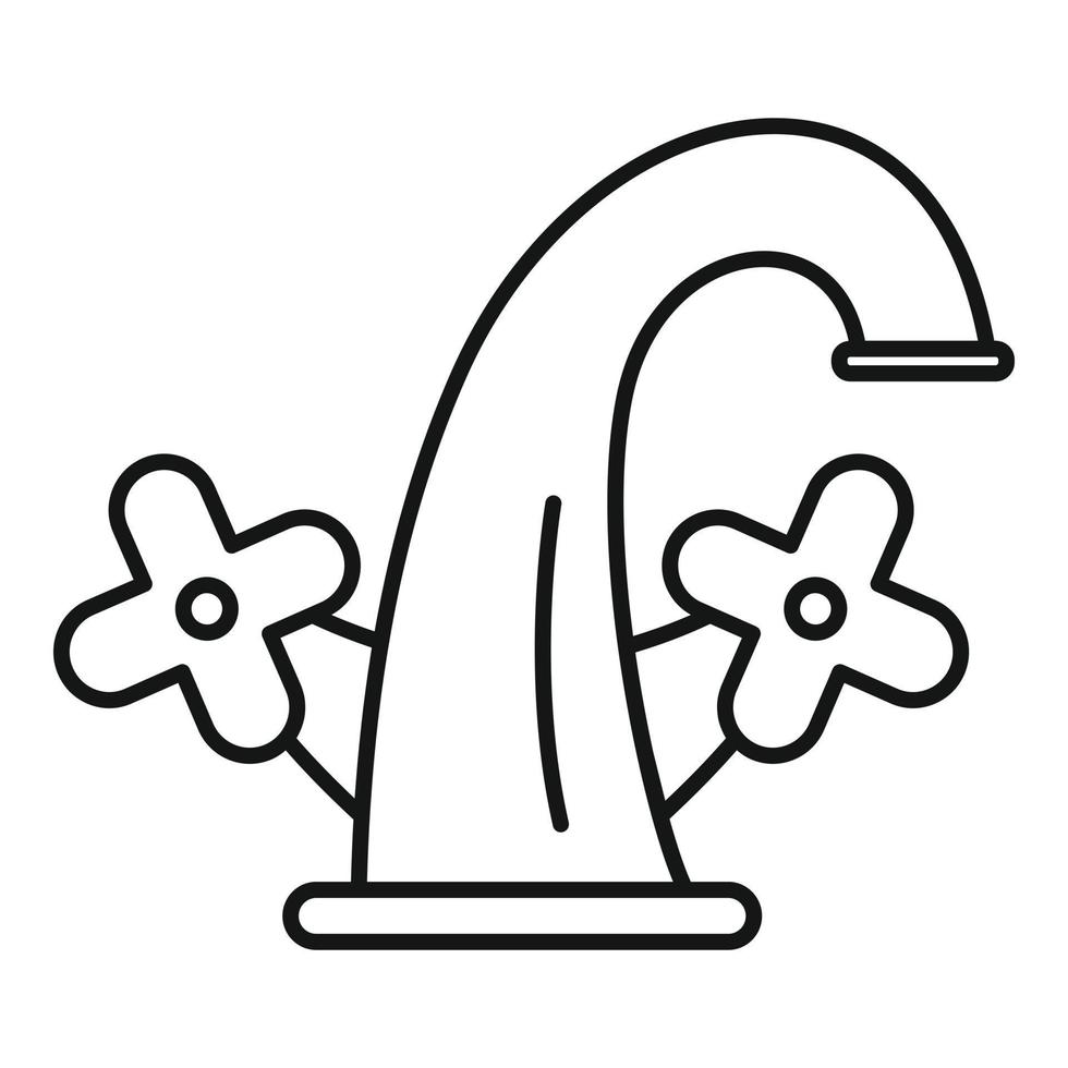 ancienne icône de robinet, style de contour vecteur