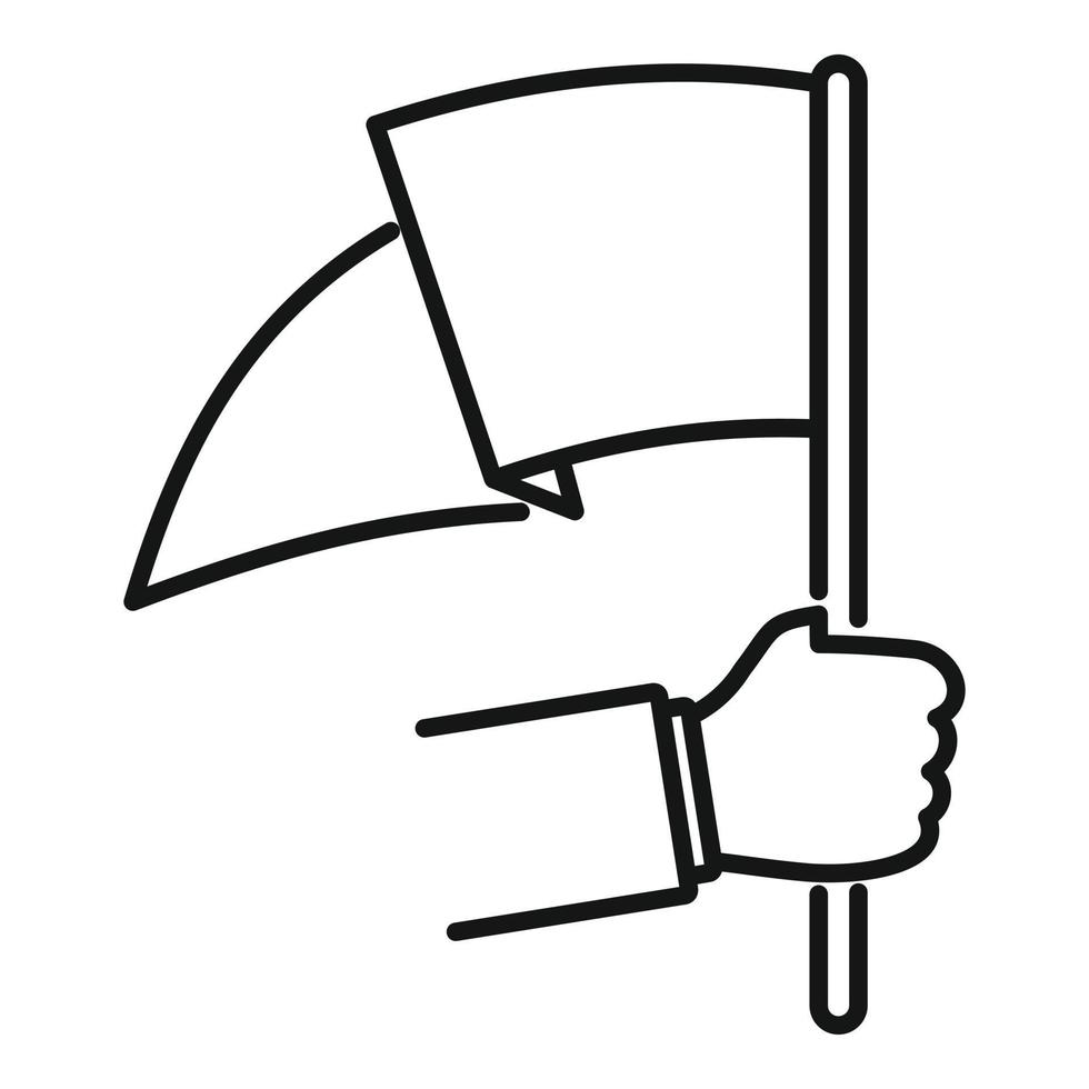 icône de protestation de drapeau, style de contour vecteur