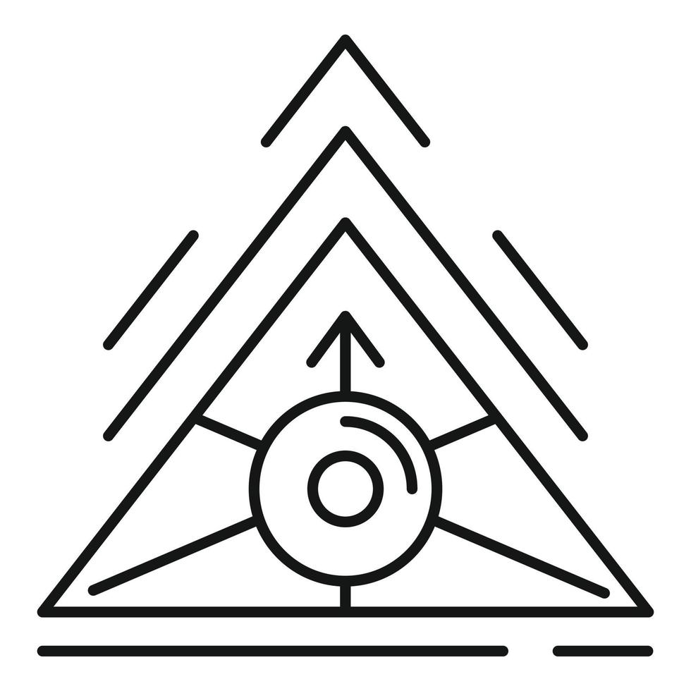 icône de triangle d'alchimie, style de contour vecteur