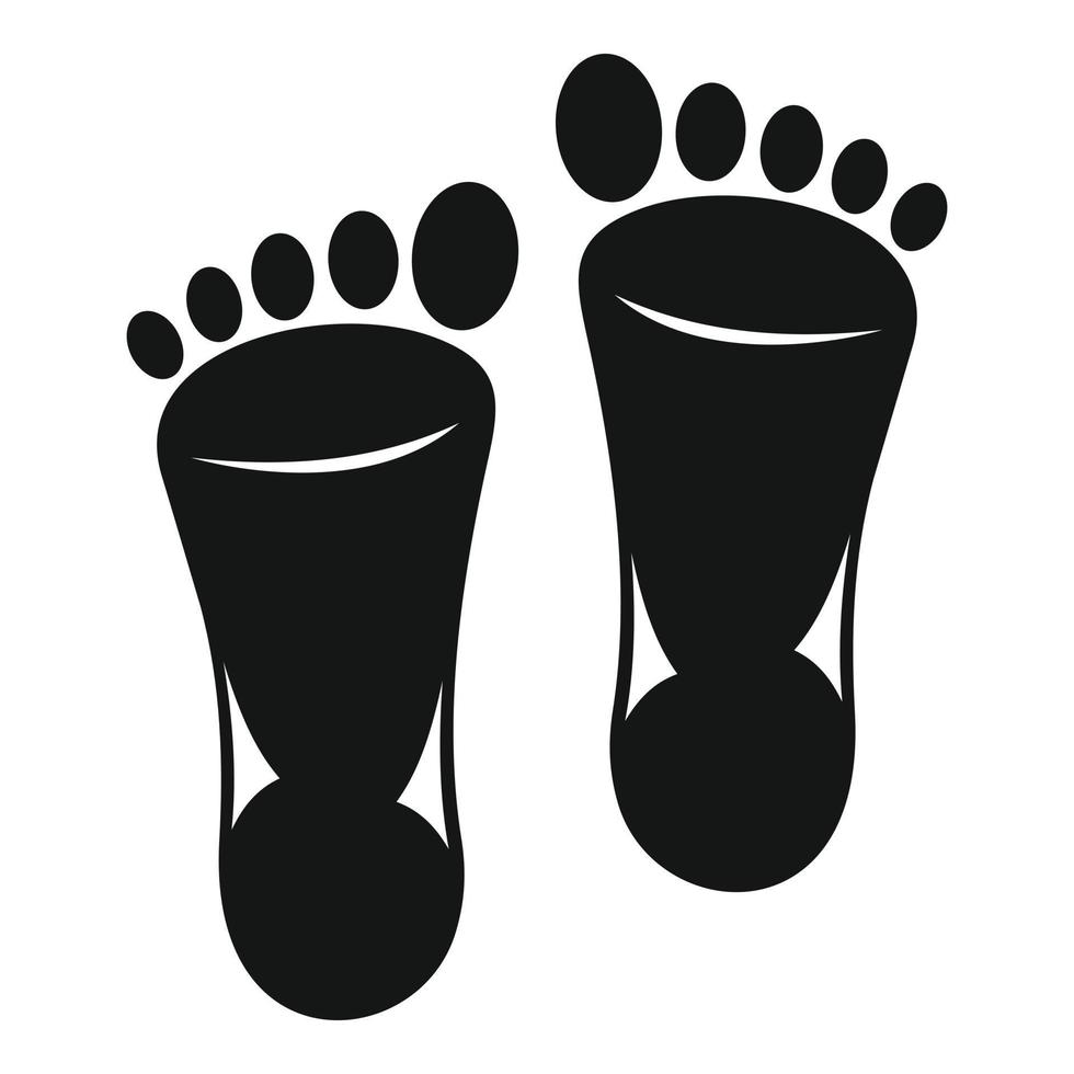 icône de silhouette de pied, style simple vecteur