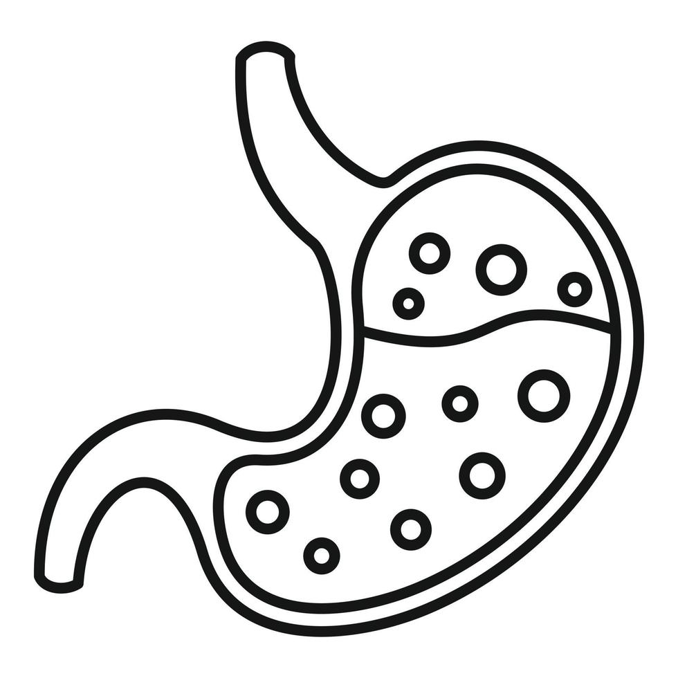 icône de l'estomac bouillant, style de contour vecteur
