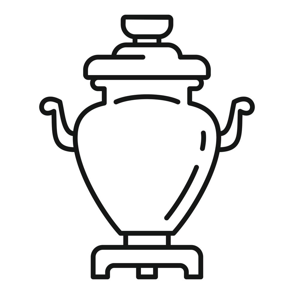 icône de samovar de boisson, style de contour vecteur