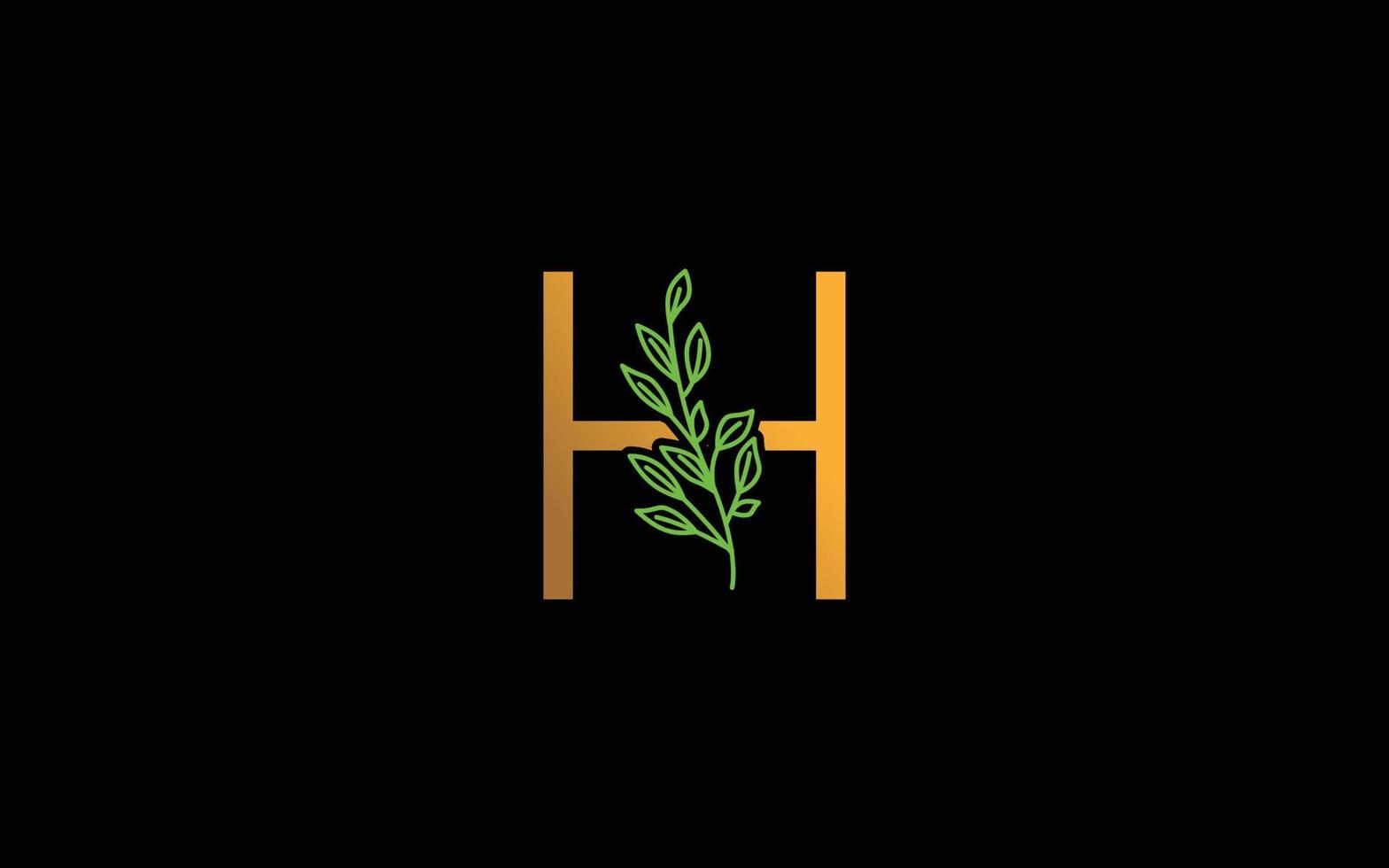 h logo vecteur floral pour la société d'identité. illustration vectorielle de lettre initiale nature modèle pour votre marque.