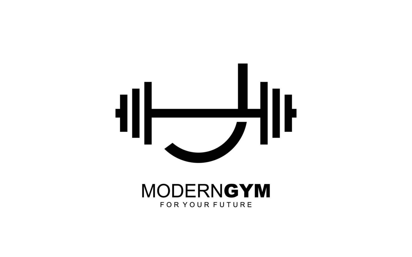 j logo vecteur de gym pour la société d'identité. illustration vectorielle de modèle de remise en forme de lettre initiale pour votre marque.