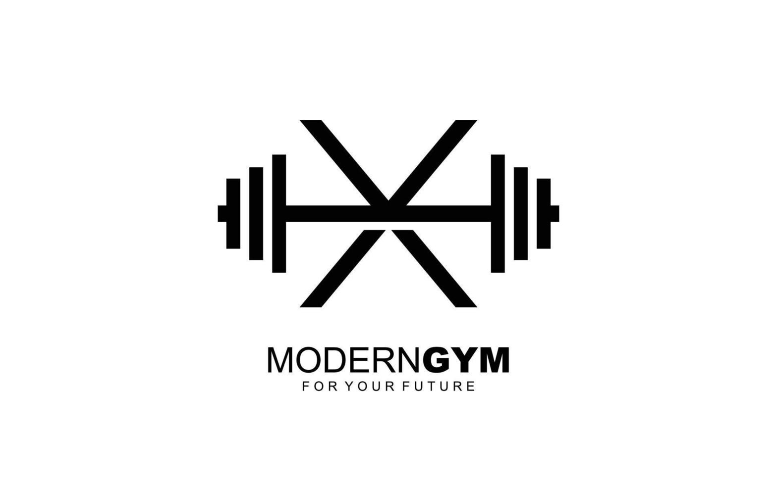 x vecteur de gym logo pour la société d'identité. illustration vectorielle de modèle de remise en forme de lettre initiale pour votre marque.