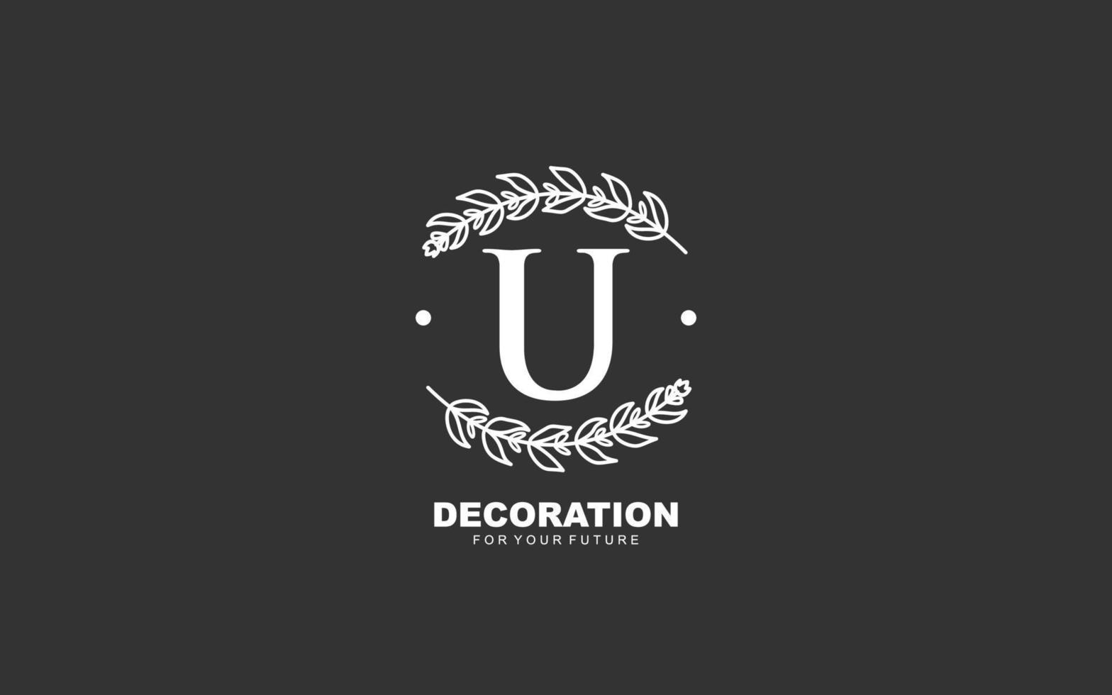 u logo vecteur floral pour la société d'identité. illustration vectorielle de lettre initiale nature modèle pour votre marque.