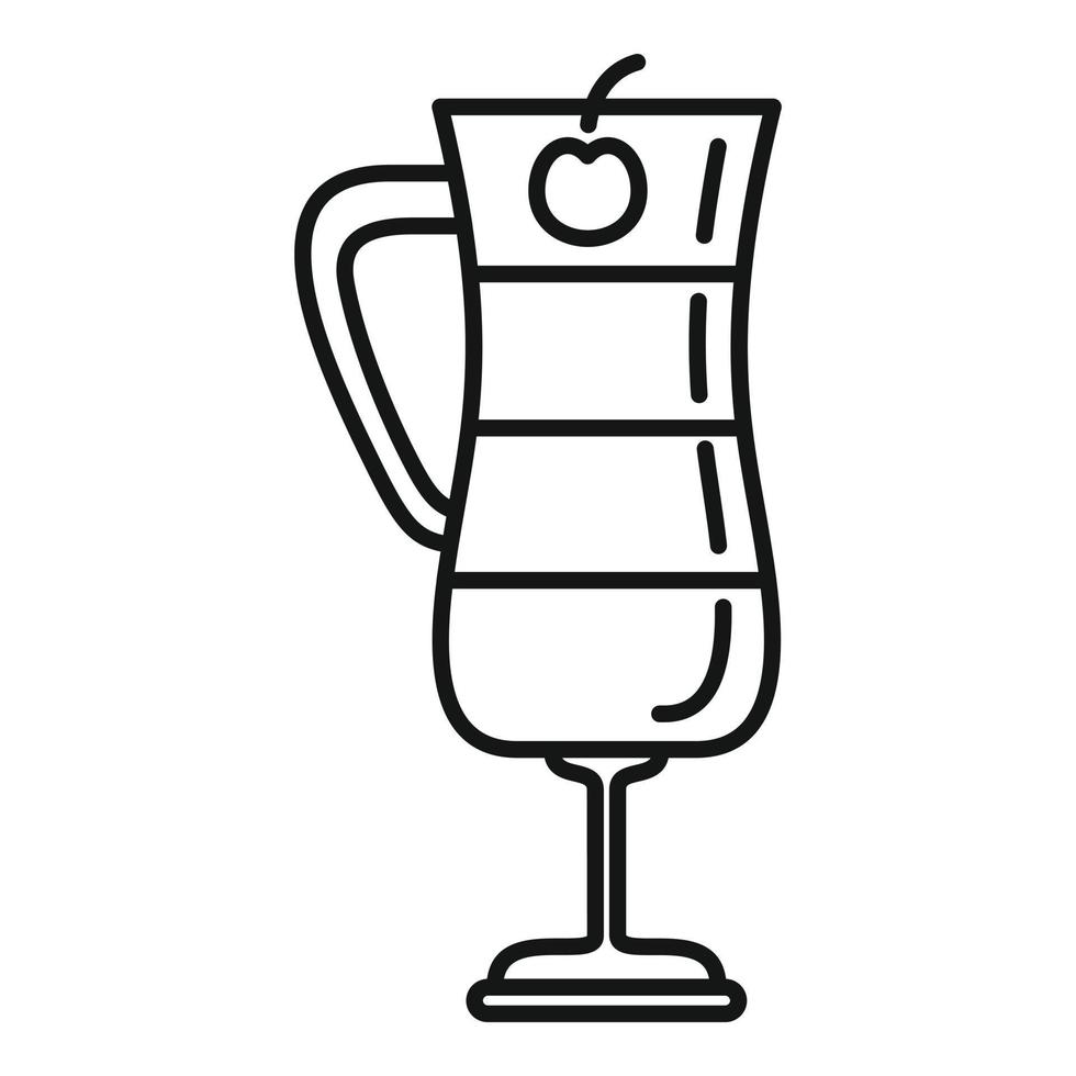 icône de cocktail de fruits, style de contour vecteur
