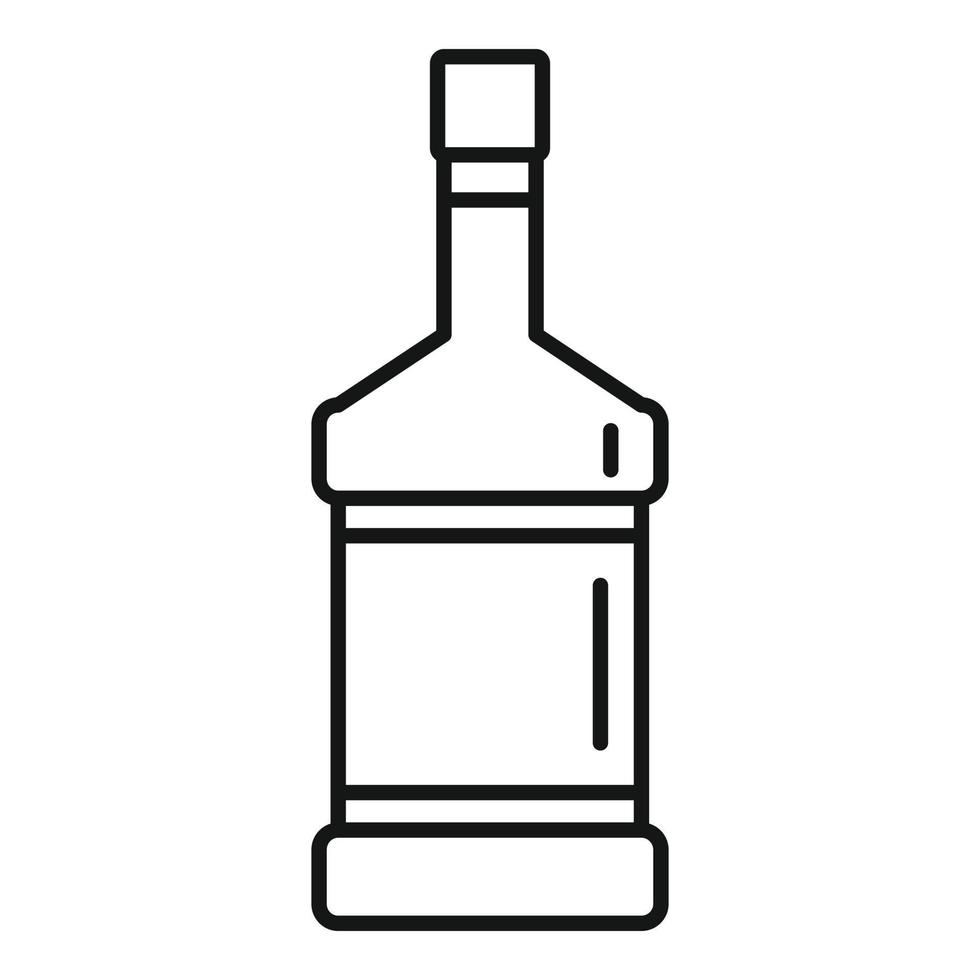 icône de bouteille de whisky hors taxes, style de contour vecteur