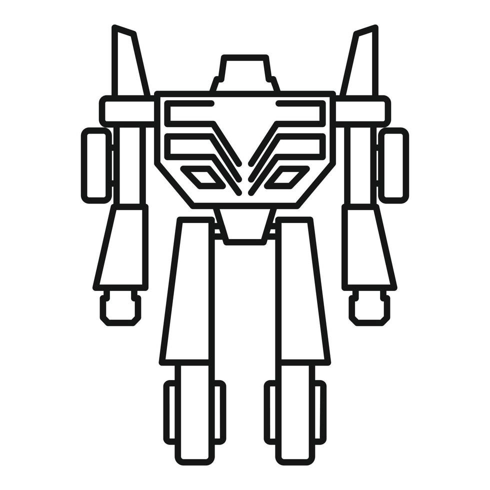 icône de robot extraterrestre, style de contour vecteur