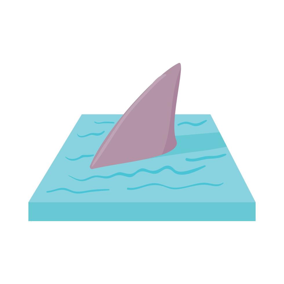 requin dans l'icône de la mer en style cartoon vecteur