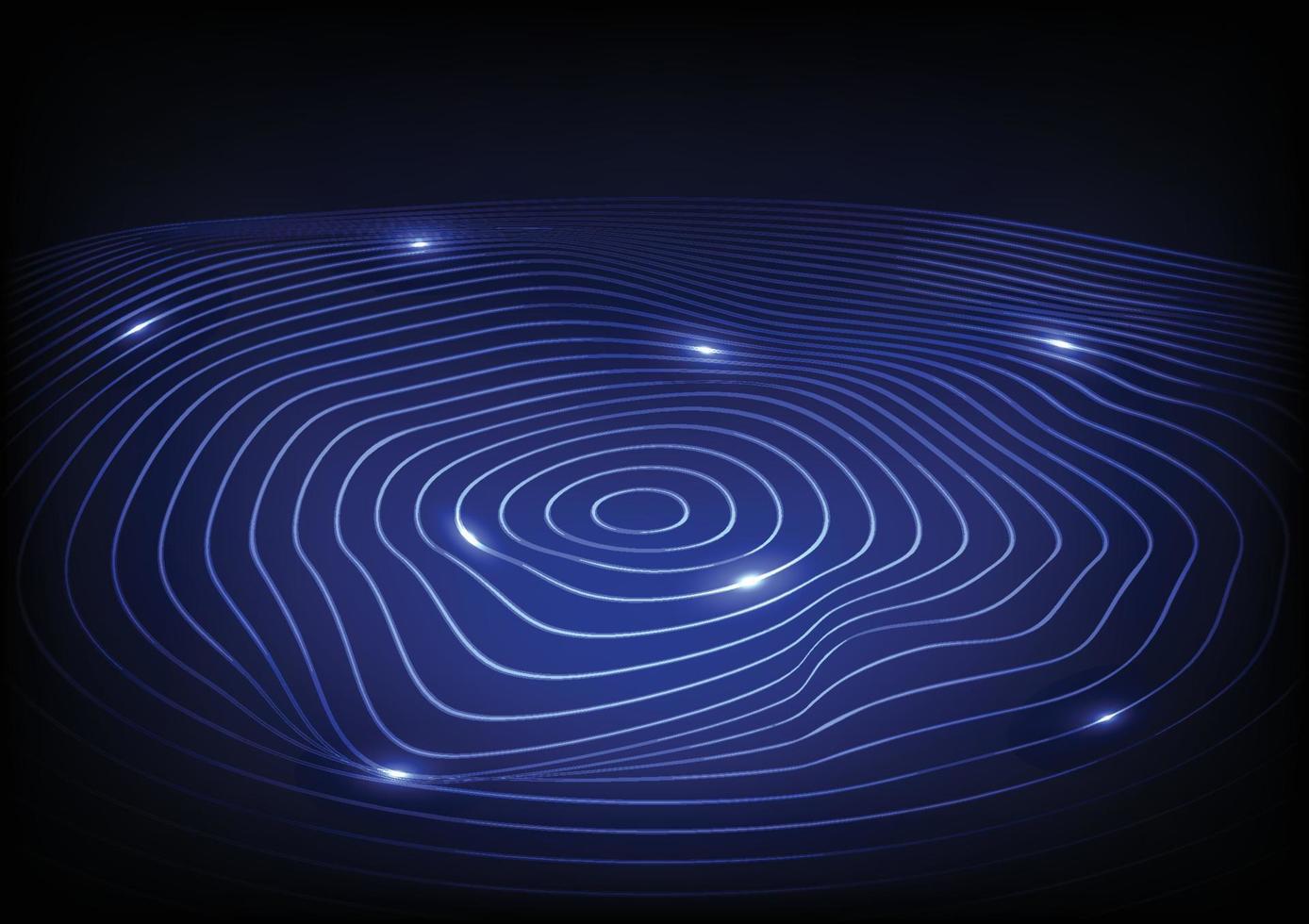 fond de cercle central de ligne de contour d'onde lumineuse abstraite numérique vecteur