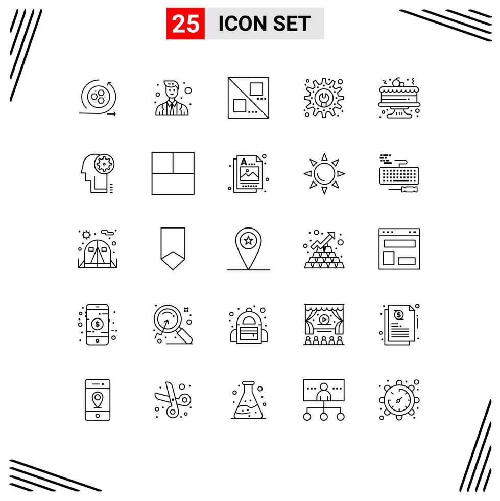 pack d'icônes vectorielles stock de 25 signes et symboles de ligne pour la célébration de remue-méninges éléments de conception vectoriels modifiables vecteur
