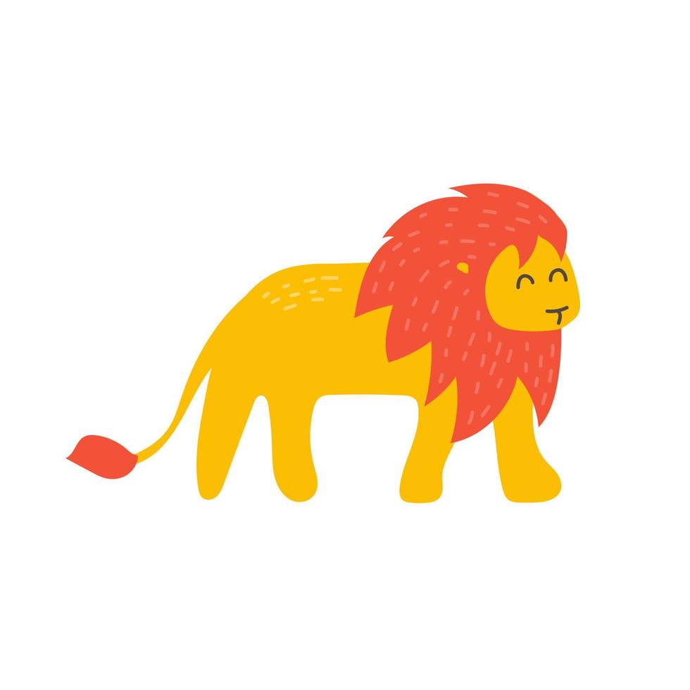 animaux sauvages. illustration vectorielle de lion mignon. conception de vecteur clipart vie jungle sur blanc