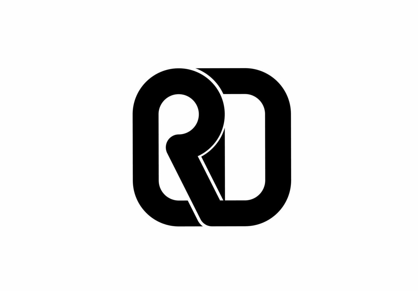 rd dr rd lettre initiale logo isolé sur fond blanc vecteur