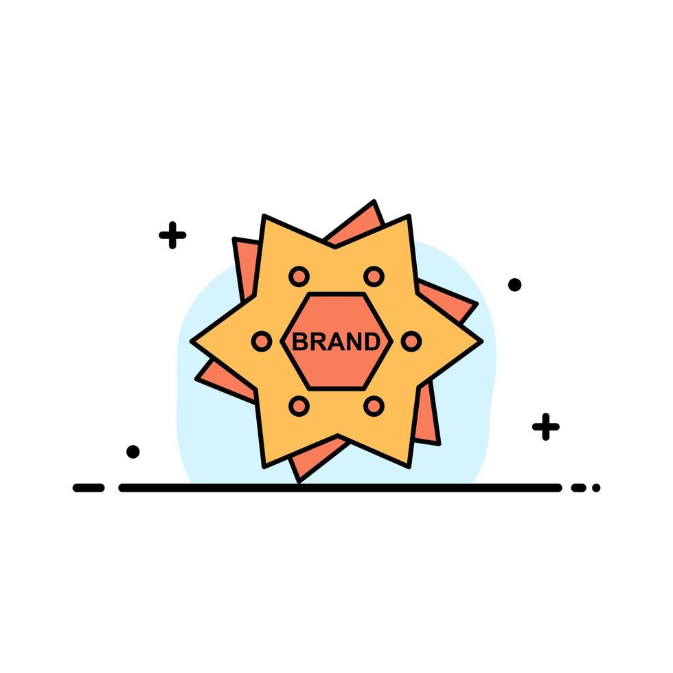 star branding marque logo forme entreprise ligne plate remplie icône vecteur bannière modèle