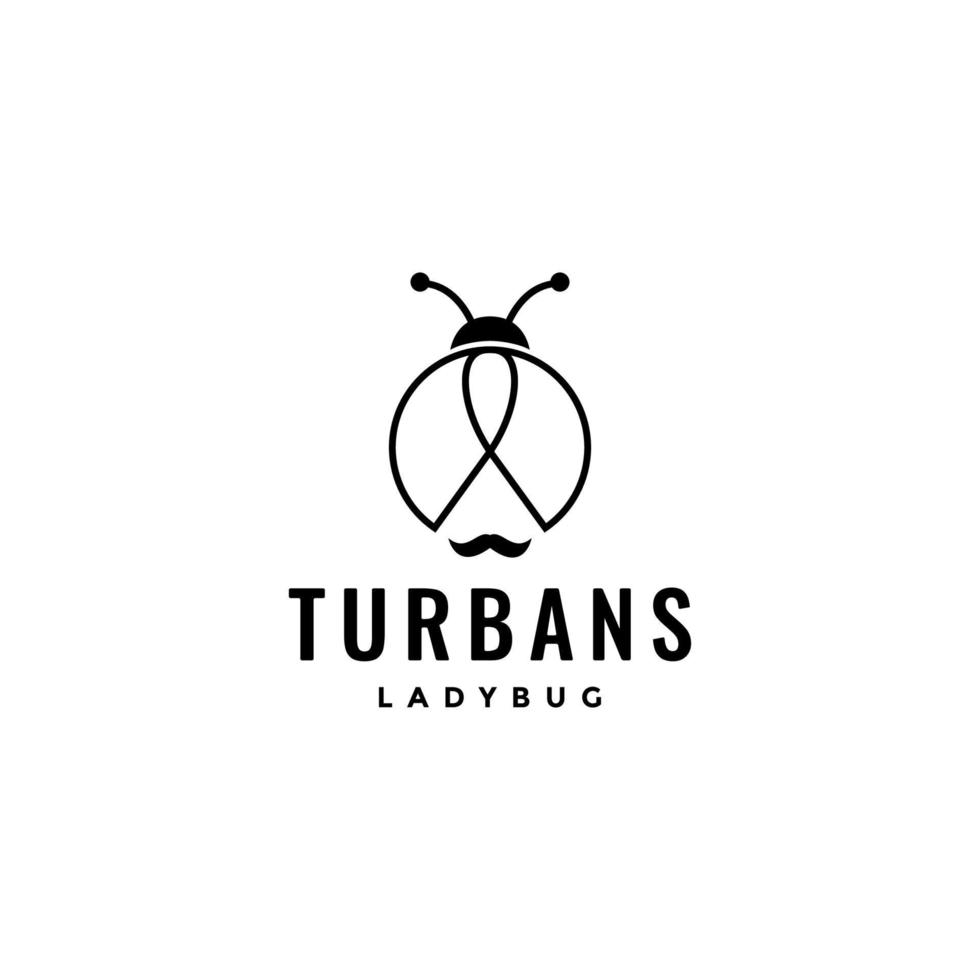 culture de turbans avec vecteur de conception de logo coccinelle