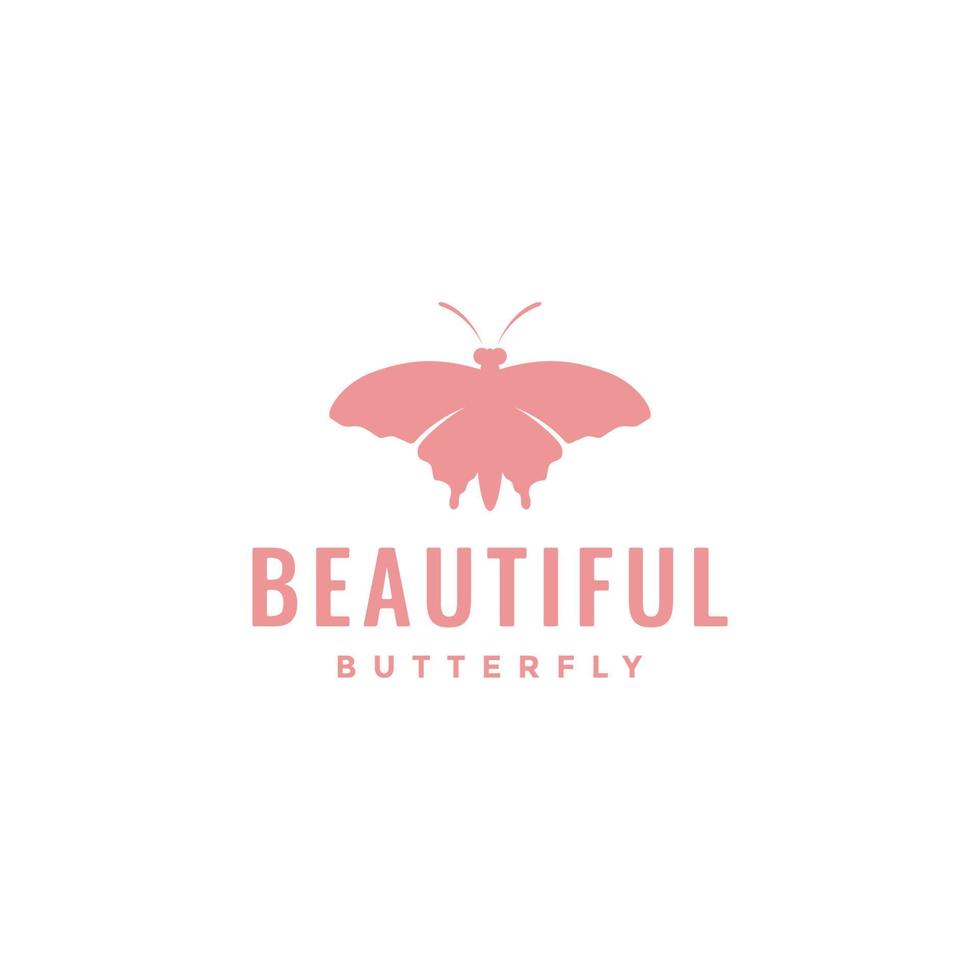 vecteur de conception de logo minimal moderne beau papillon insecte