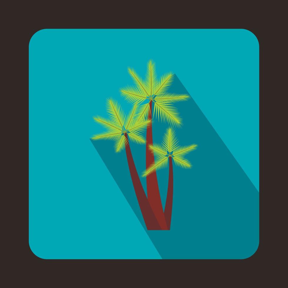 icône de trois palmiers dans un style plat vecteur