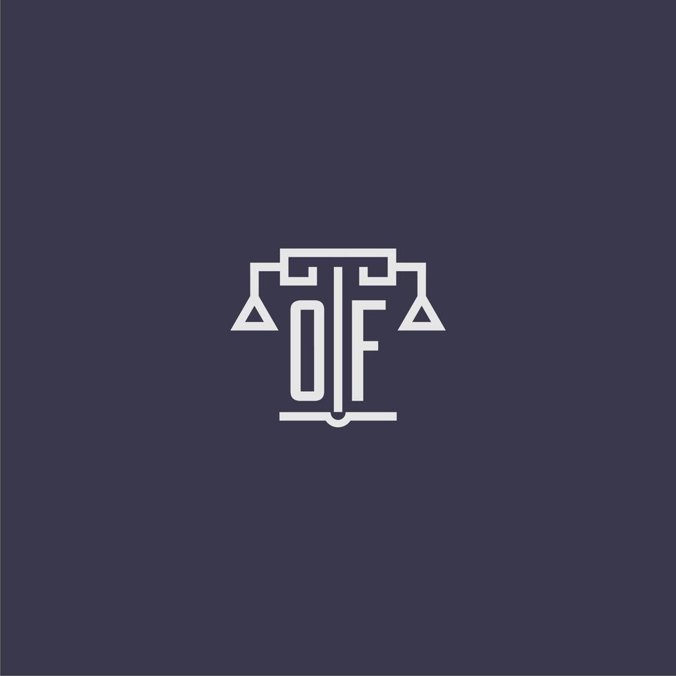 du monogramme initial pour le logo du cabinet d'avocats avec image vectorielle d'échelles vecteur