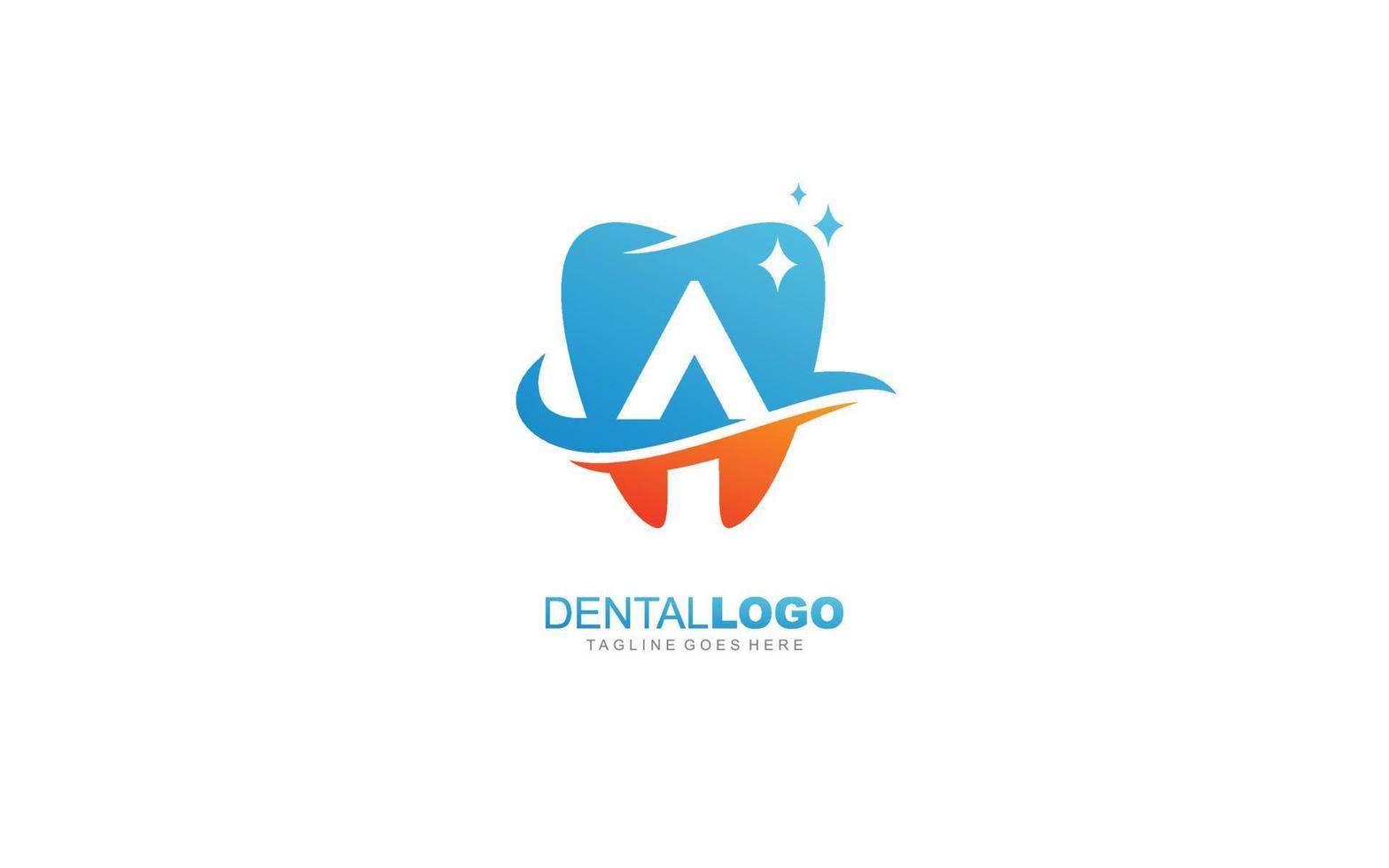 un dentiste de logo pour une entreprise de marque. illustration vectorielle de modèle de lettre pour votre marque. vecteur