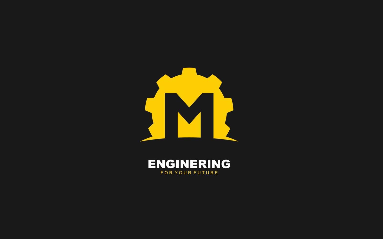 m logo gear pour l'identité. illustration vectorielle de modèle industriel pour votre marque. vecteur