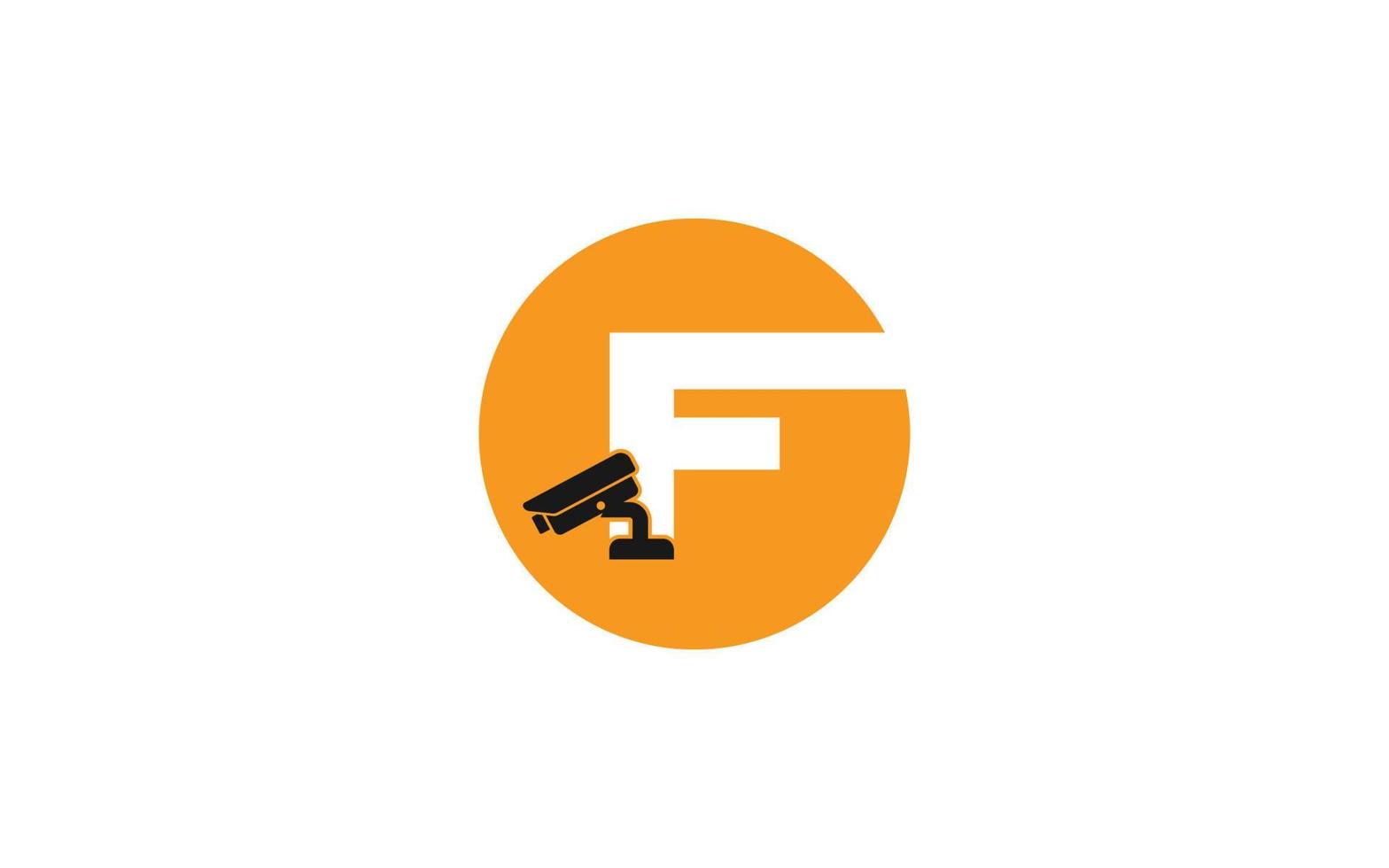 f logo cctv pour l'identité. illustration vectorielle de modèle de sécurité pour votre marque. vecteur