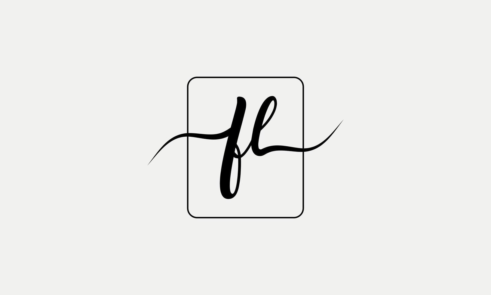 écriture manuscrite lettre fl logo pro fichier vectoriel