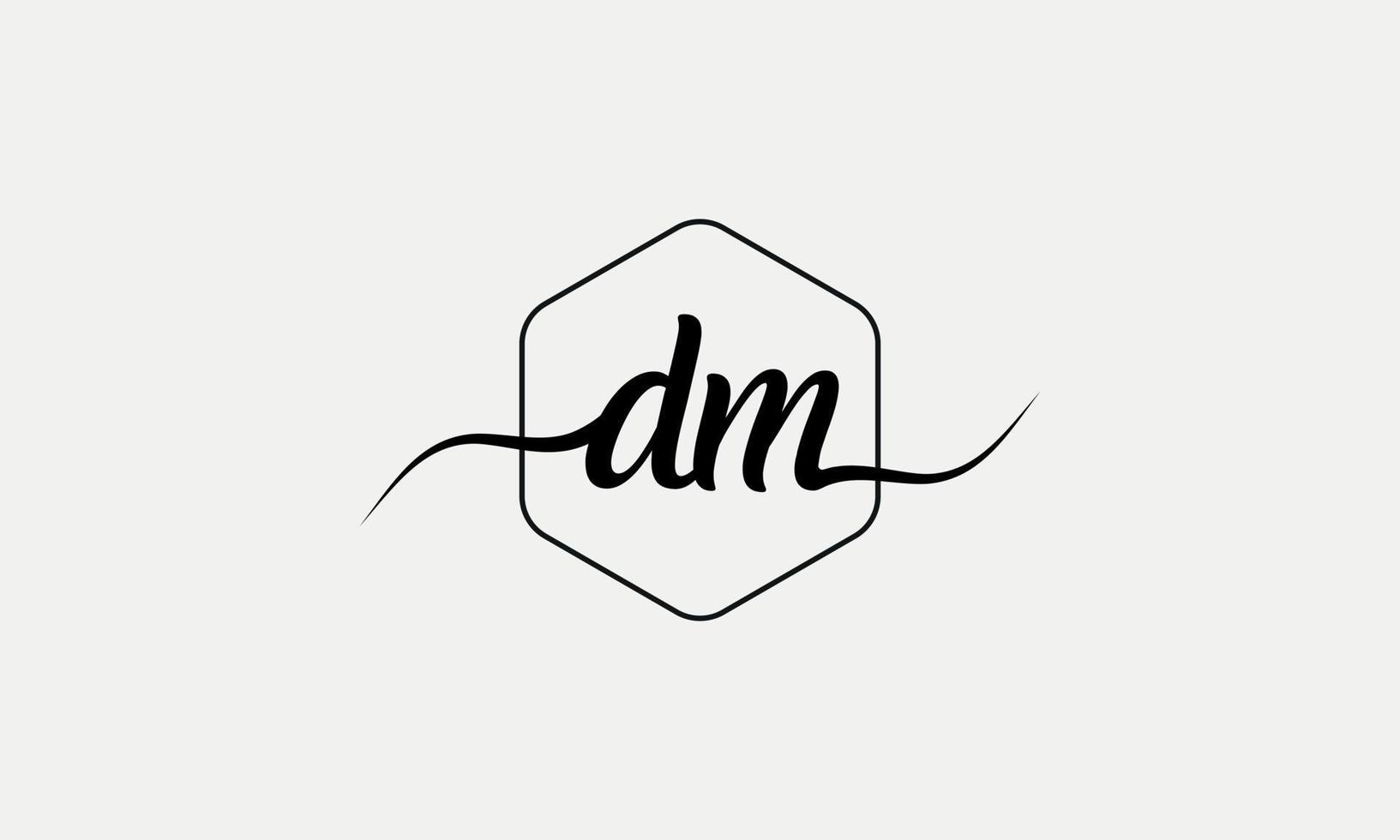 écriture manuscrite lettre dm logo pro fichier vectoriel