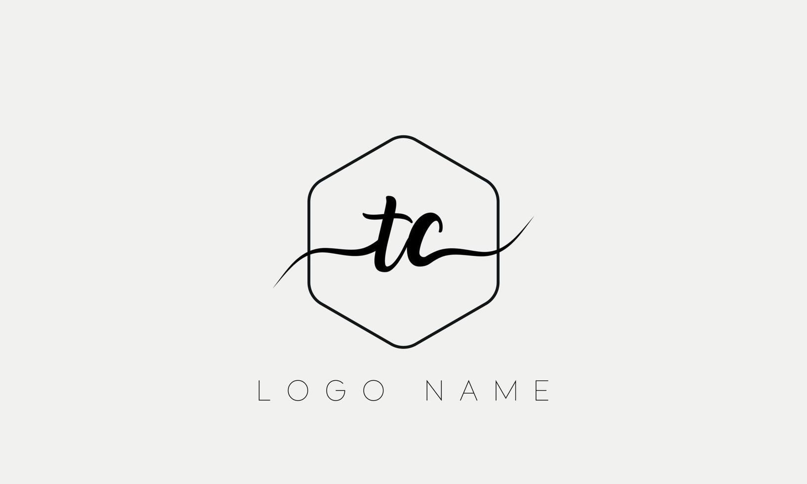 écriture manuscrite lettre tc logo pro fichier vectoriel