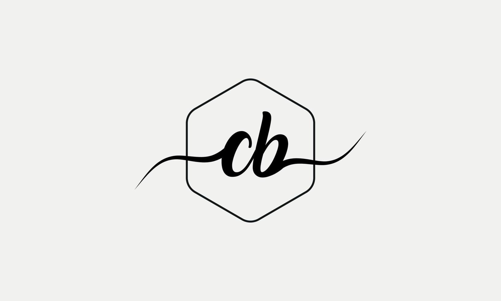 écriture manuscrite lettre cb logo pro fichier vectoriel