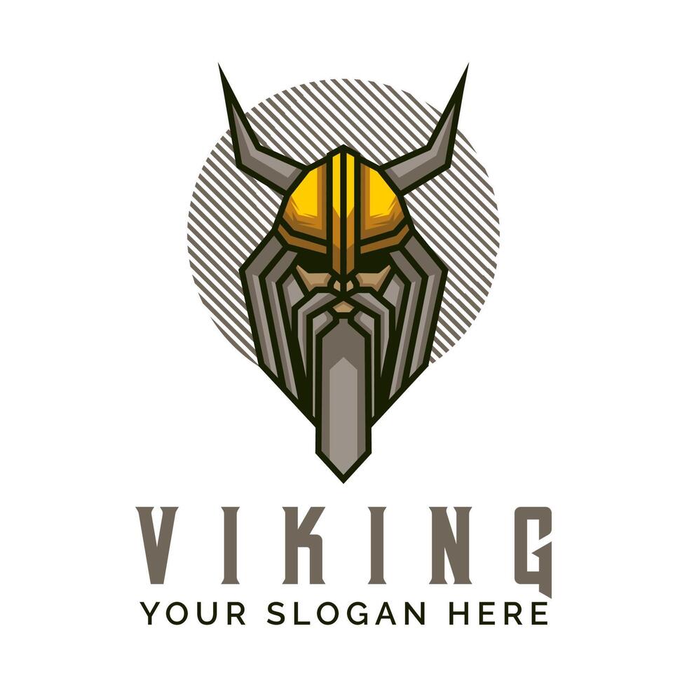 illustration de modèle de conception de logo vieil homme viking vecteur